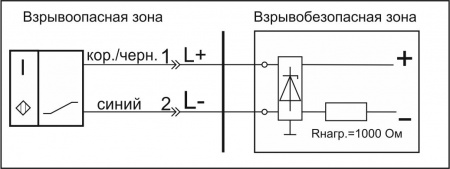 Датчик бесконтактный индуктивный взрывобезопасный стандарта "NAMUR" SNI 07S-4-L-2